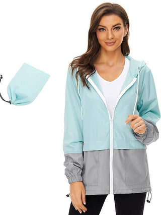 Damen Regenjacke Mit Farbblock-Design | Leicht