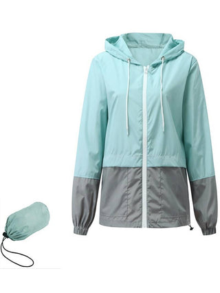 Damen Regenjacke Mit Farbblock-Design | Leicht