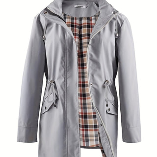 Damen Regenjacke Mit Karofutter | Mit Kapuze