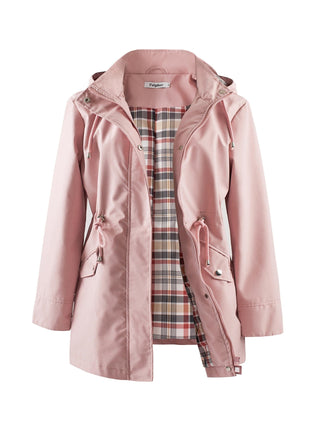 Damen Regenjacke Mit Karofutter | Mit Kapuze