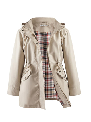 Damen Regenjacke Mit Karofutter | Mit Kapuze