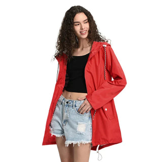 Damen Regenjacke Mit Kordelzug | Wasserdicht