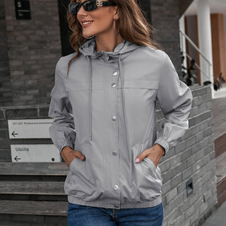 Damen Regenjacke Mit Verstellbarer Kapuze | Leicht