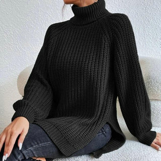 Damen Rollkragenpullover Mit Ballonärmeln | Lang