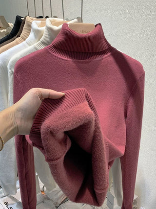 Damen Rollkragenpullover Mit Feinstrickbund | Schlank