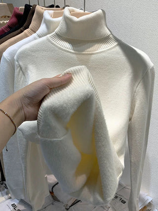 Damen Rollkragenpullover Mit Feinstrickbund | Schlank