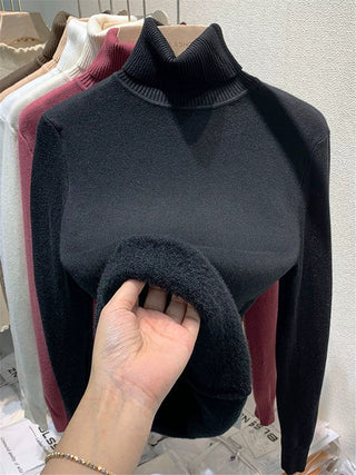 Damen Rollkragenpullover Mit Feinstrickbund | Schlank