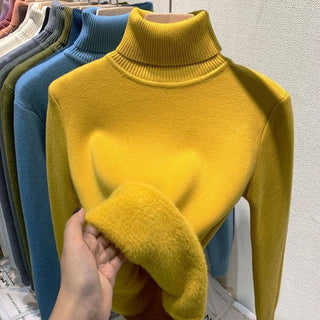 Damen Rollkragenpullover Mit Feinstrickbund | Schlank