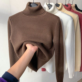 Damen Rollkragenpullover Mit Feinstrickbund | Schlank