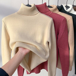 Damen Rollkragenpullover Mit Feinstrickbund | Schlank