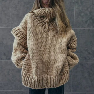 Damen Rollkragenpullover Mit Grobstrick | Oversize