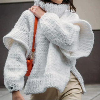 Damen Rollkragenpullover Mit Grobstrick | Oversize