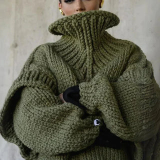 Damen Rollkragenpullover Mit Grobstrick | Oversize