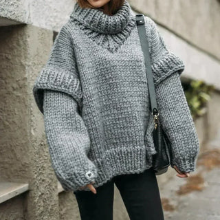 Damen Rollkragenpullover Mit Grobstrick | Oversize