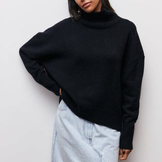 Damen Rollkragenpullover Mit Rippstruktur | Übergröß