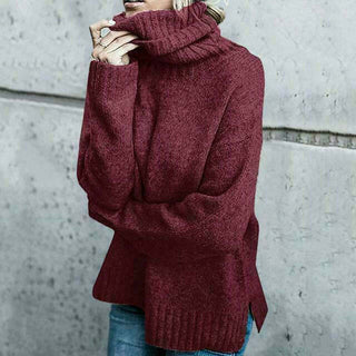 Damen Rollkragenpullover Mit Seitenschlitz | Übergröß