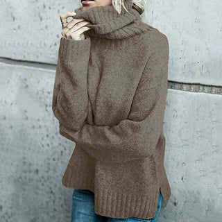 Damen Rollkragenpullover Mit Seitenschlitz | Übergröß