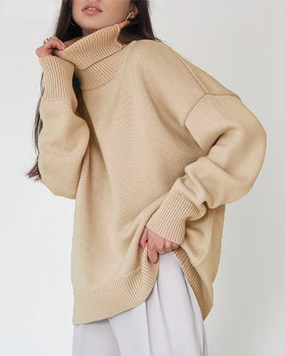 Damen Rollkragenpullover Mit Strukturbund | Übergröß