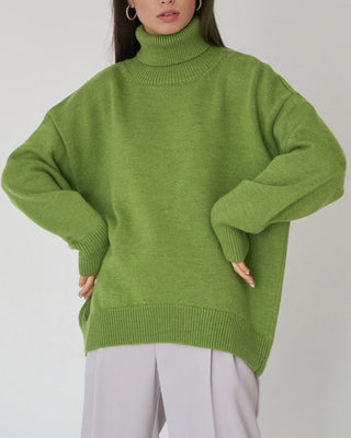 Damen Rollkragenpullover Mit Strukturbund | Übergröß
