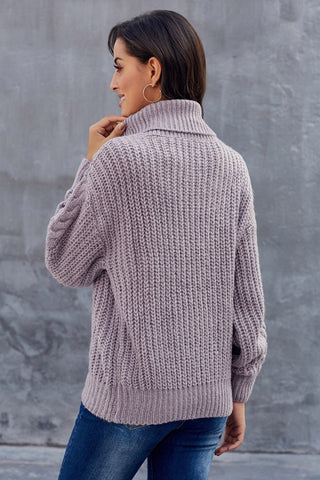 Damen Rollkragenpullover Mit Zopfmuster | Casual