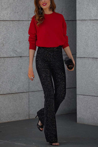 Damen Schlaghose Glitzerlook | Ausgehstil