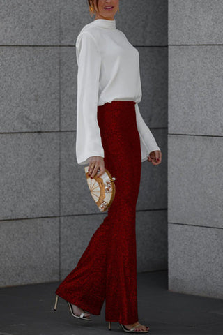 Damen Schlaghose Glitzerlook | Ausgehstil