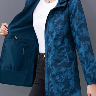 Damen Softshelljacke Mit Gemustertem Kapuzenfutter | Regen