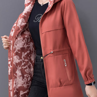 Damen Softshelljacke Mit Gemustertem Kapuzenfutter | Regen