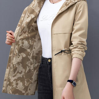 Damen Softshelljacke Mit Gemustertem Kapuzenfutter | Regen