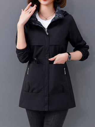 Damen Softshelljacke Mit Gemustertem Kapuzenfutter | Regen