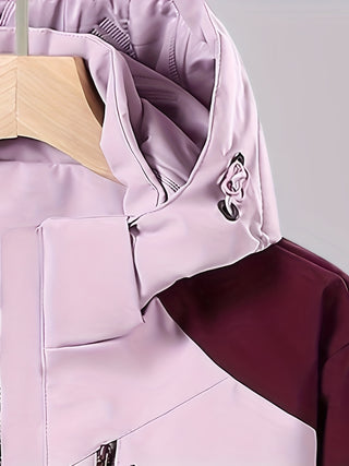 Damen Softshelljacke Mit Kapuze Und Kontrastärmeln | Regen