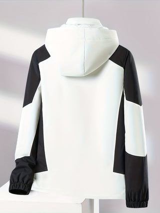 Damen Softshelljacke Mit Kapuze Und Kontrastärmeln | Regen