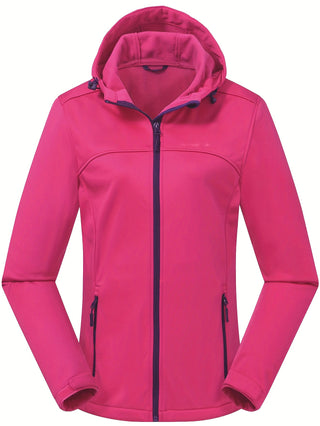 Damen Softshelljacke Mit Kapuze Und Kontrastfutter | Regen