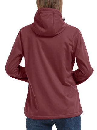 Damen Softshelljacke Mit Kapuze Und Kontrastfutter | Regen