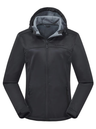 Damen Softshelljacke Mit Kapuze Und Kontrastfutter | Regen