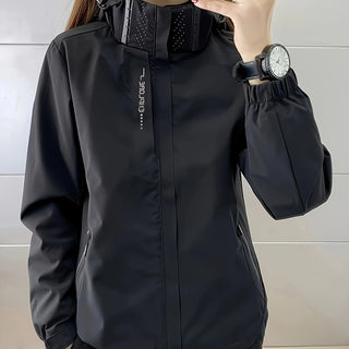 Damen Softshelljacke Mit Kapuze Und Verdecktem Zipper | Regen