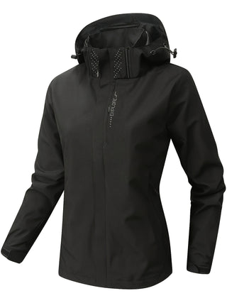 Damen Softshelljacke Mit Kapuze Und Verdecktem Zipper | Regen