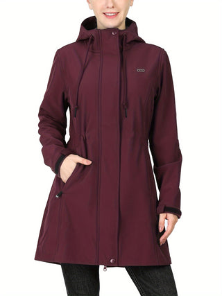 Damen Softshelljacke Mit Taillenzug In Langer Form | Regen