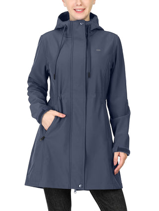 Damen Softshelljacke Mit Taillenzug In Langer Form | Regen