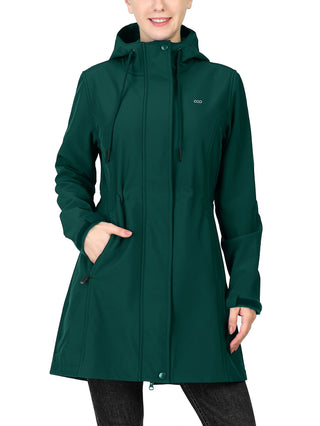 Damen Softshelljacke Mit Taillenzug In Langer Form | Regen
