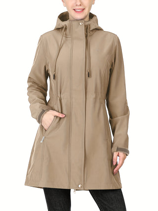 Damen Softshelljacke Mit Taillenzug In Langer Form | Regen
