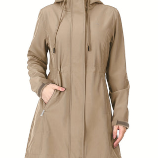 Damen Softshelljacke Mit Taillenzug In Langer Form | Regen