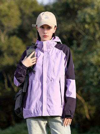 Damen Softshelljacke Mit Zweifarbigen Ärmeln | Regen