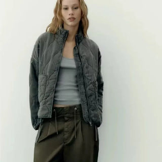 Damen Steppjacke Mit Großen Fronttaschen | Übergangs