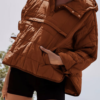 Damen Steppjacke Mit Kapuze & Druckknöpfen | Übergangs