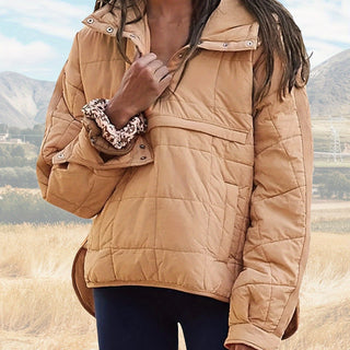 Damen Steppjacke Mit Kapuze & Druckknöpfen | Übergangs