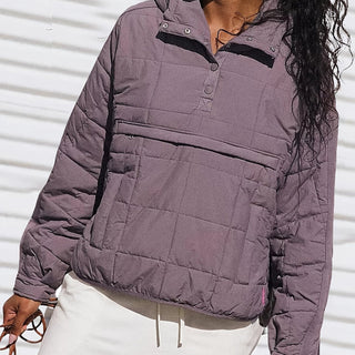 Damen Steppjacke Mit Kapuze & Druckknöpfen | Übergangs