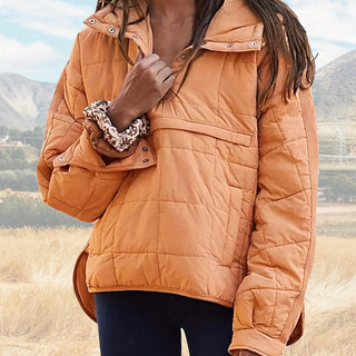 Damen Steppjacke Mit Kapuze & Druckknöpfen | Übergangs