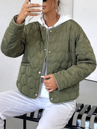Damen Steppjacke Mit Rundem Steppmuster | Übergangs