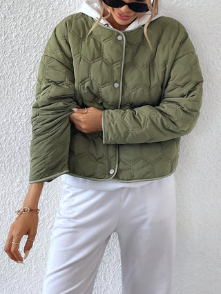 Damen Steppjacke Mit Rundem Steppmuster | Übergangs